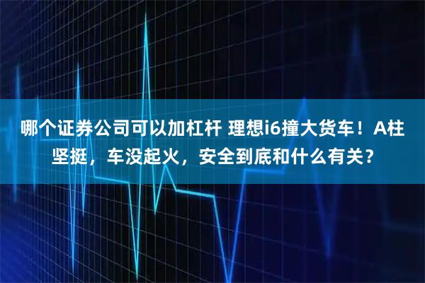 哪个证券公司可以加杠杆 理想i6撞大货车！A柱坚挺，车没起火，安全到底和什么有关？